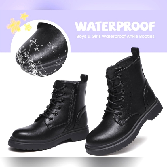 Athlefit Waterproof Combat Boots - size 8 Toddler, Black - Picture 3 of 9